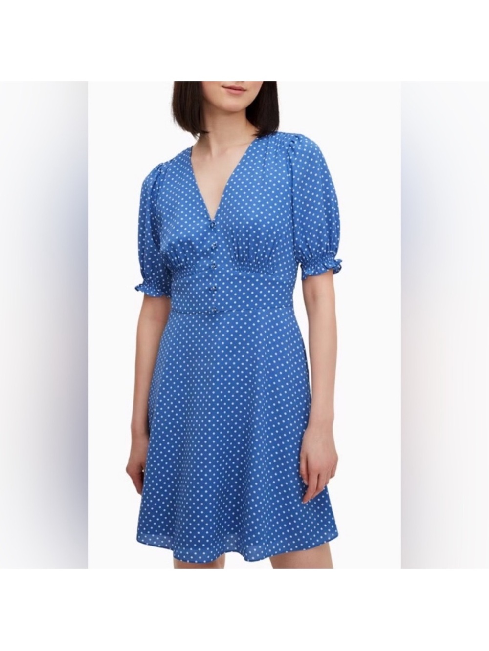Kate Spade New York Tea Garden Dot V-Neck Dress size 12